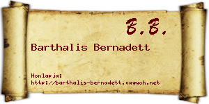 Barthalis Bernadett névjegykártya